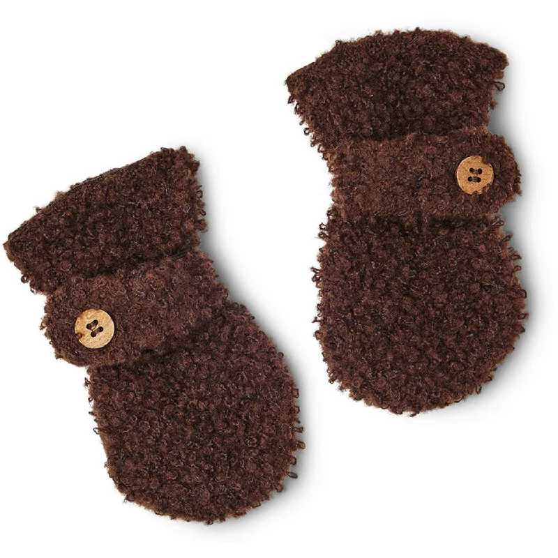 Simple Matching Smallstuff Brown Mittens Bouclé Merino Wool