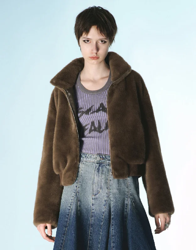 Party Wear Zipper Front Straight Jacket