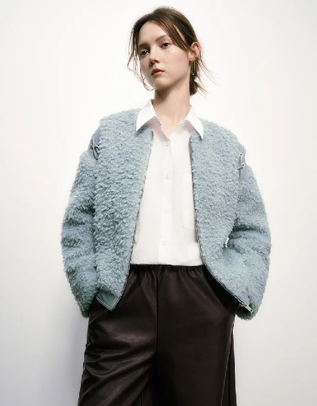 Luxury Classic Zipper Front Furry Jacket