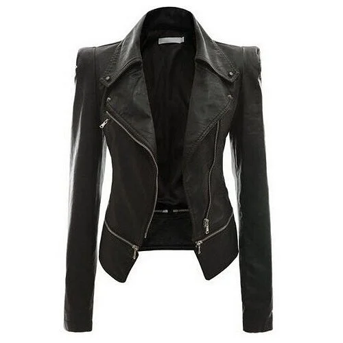 Cool Summer Gothic Punk PU Leather Jacket