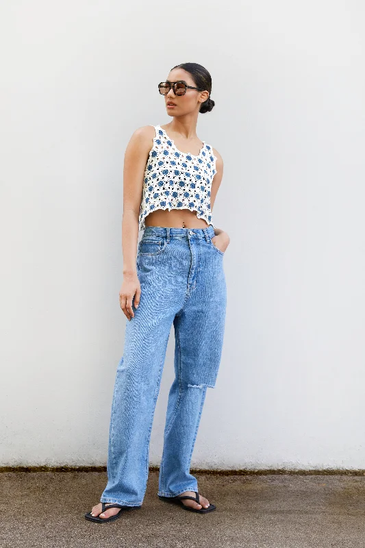 Sports Fashion KNIT FLORAL TANK