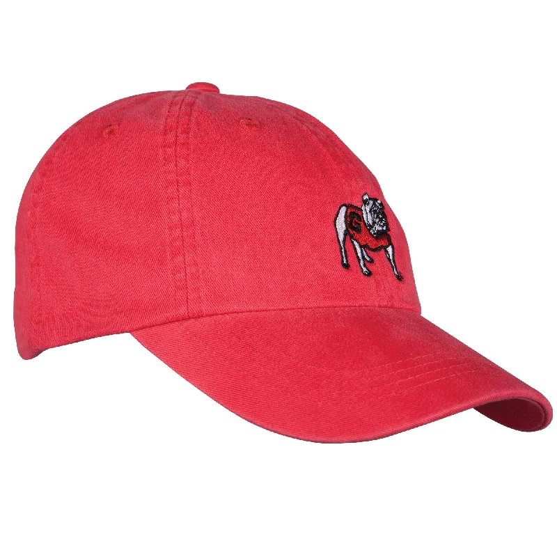 Romantic Data Standing Bulldog Cotton Hat - Red