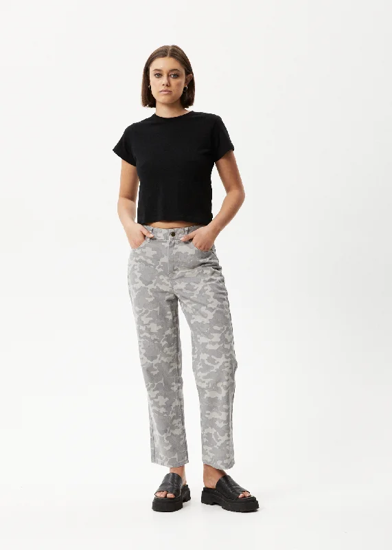 Cool Breeze At Night AFENDS Womens Cadet Shelby - Organic Denim Wide Leg Jeans - Camo