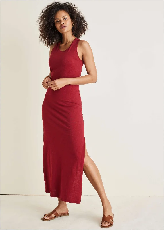 Slim Fit Tank Maxi Dress - Wine