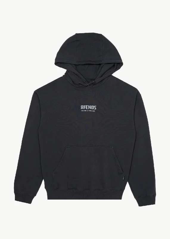 Celebrity Style AFENDS Mens Questions - Pull On Hood - Charcoal