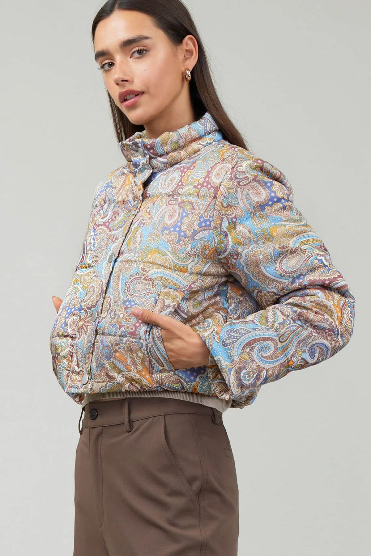 Soft Fabrics Paisley Puffer Jacket