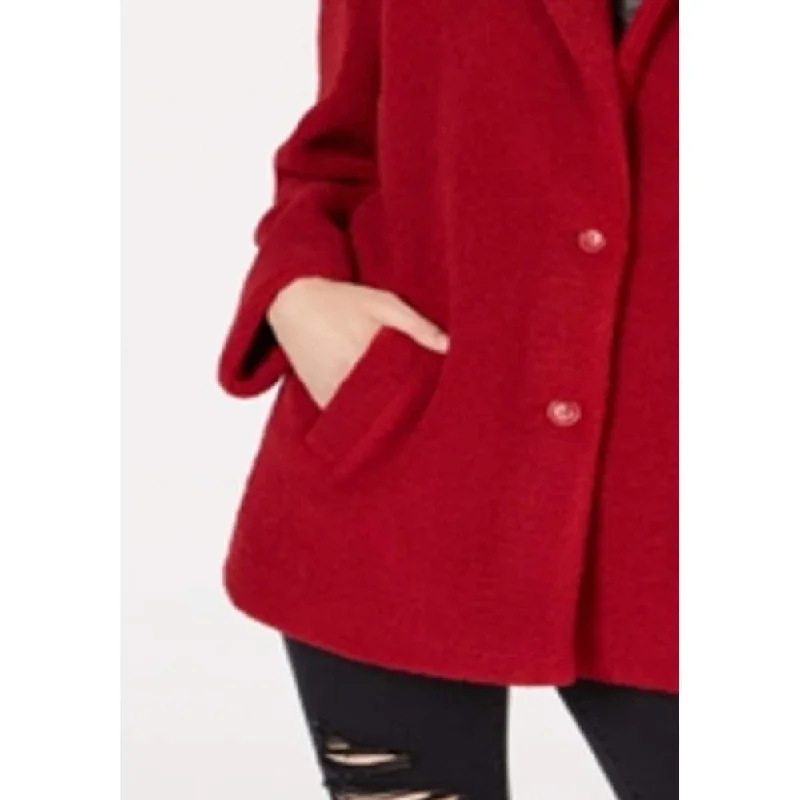 Minimal Style Collection B Junior's Faux Coat Red Size Xx-Large