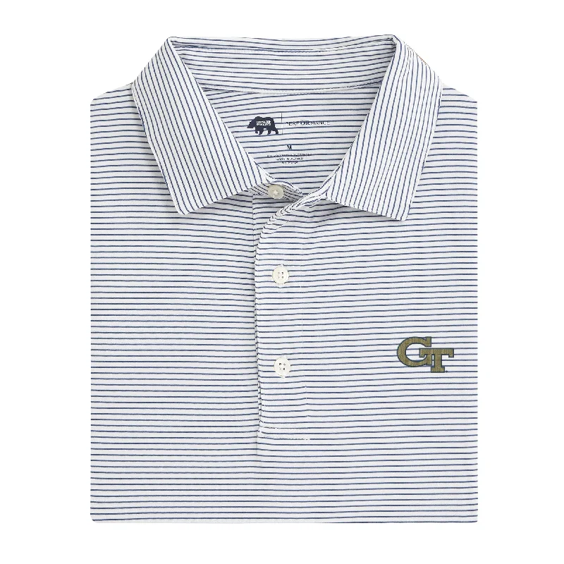 Designer Style Birdie Stripe Georgia Tech Performance Polo