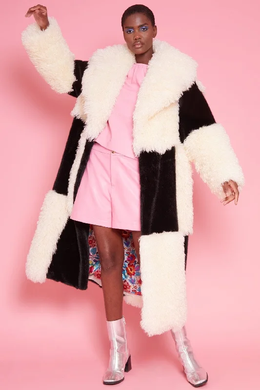 Personalized Series Bamboo Faux Check Coat