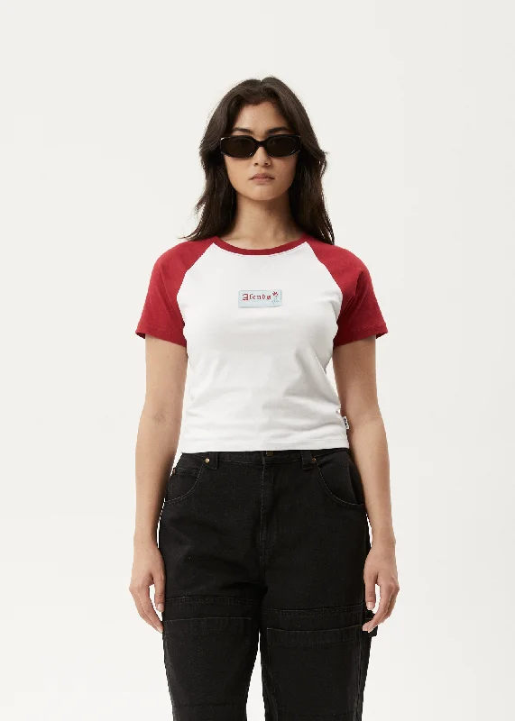Free Design AFENDS Womens Homely Raglan - Baby T-Shirt - Cherry