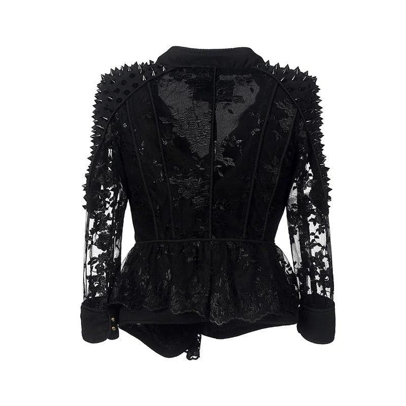 Elegant And Lazy Lace Coat Gothic Black Punk