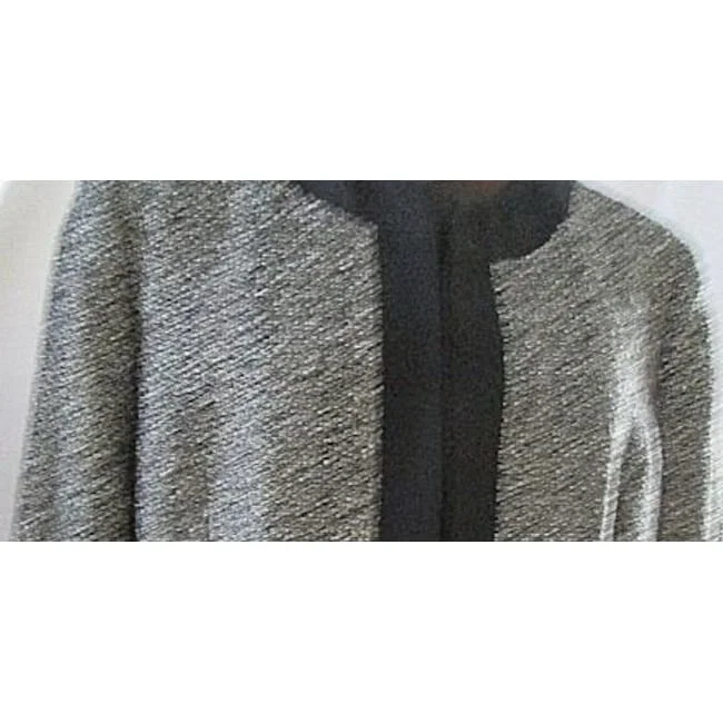 Noble And Elegant Kasper Women's Patterned Suit Coat Gray Size 12