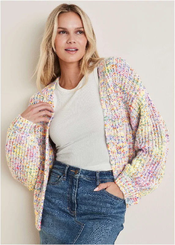 Cute Design Multi Color Cardigan - Multi