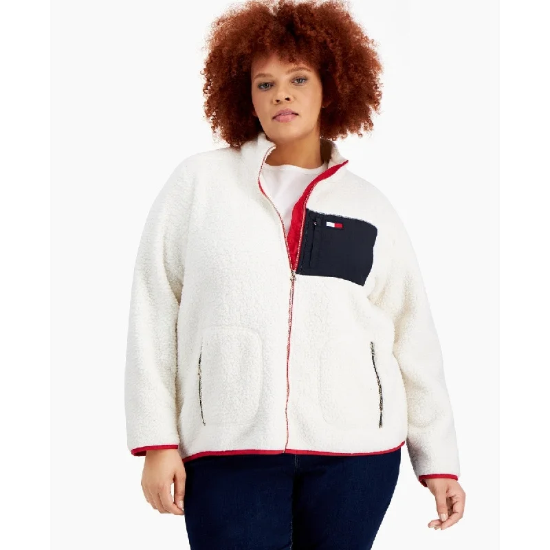 Easygoing Outfits Tommy Hilfiger Women's Logo Jacket White Size 2X