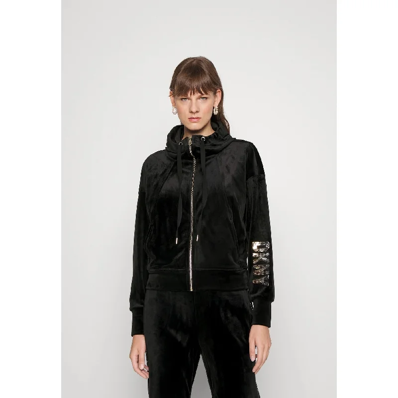 Wandering freely DKNY Women's Glitter Patterned Zip Up Jacket -Black Size 4
