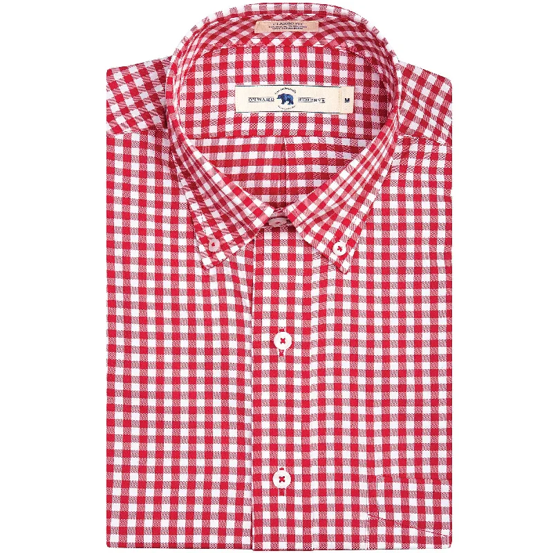 Minimalism Red Gingham Classic Fit Performance Button Down