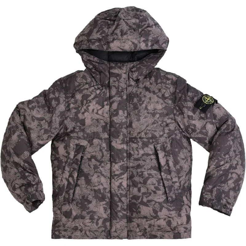 Luxury And Elegant Stone Island Black Real Down Jacket