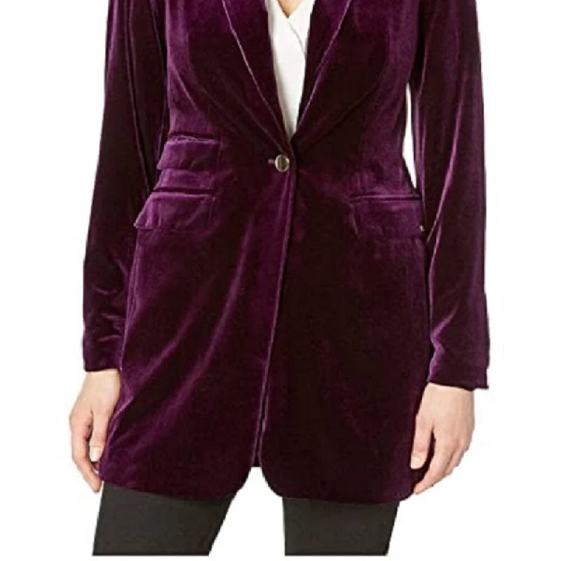 Editorial Design Calvin Klein Women's Knit Button Front Jacket Purple Size 4
