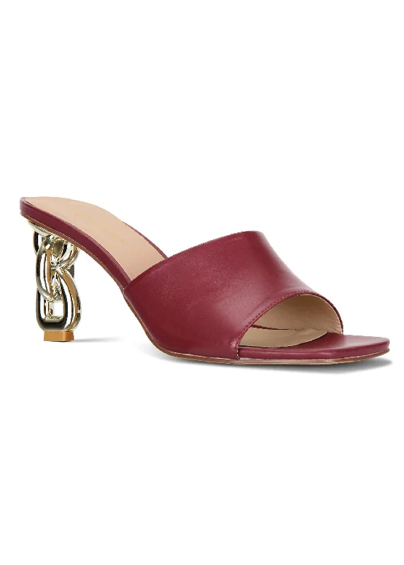 Elegant Temperament Chunky Chain Heel - Burgundy