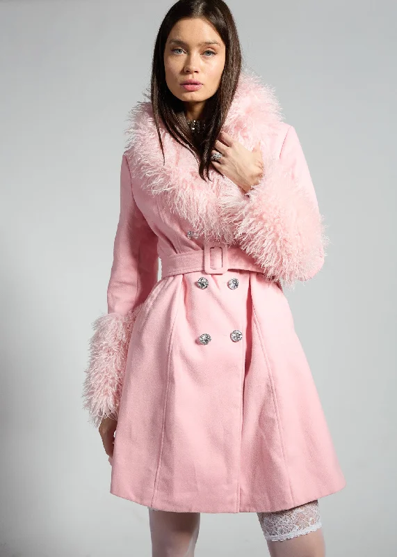 Youthful Rosé Trench Coat