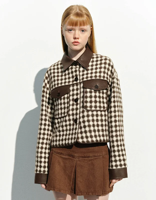 Chic Outfits Argyle Printed Straight Jacket