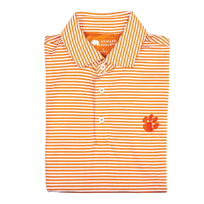 Age-reducing Style Pro Stripe Clemson Paw Polo