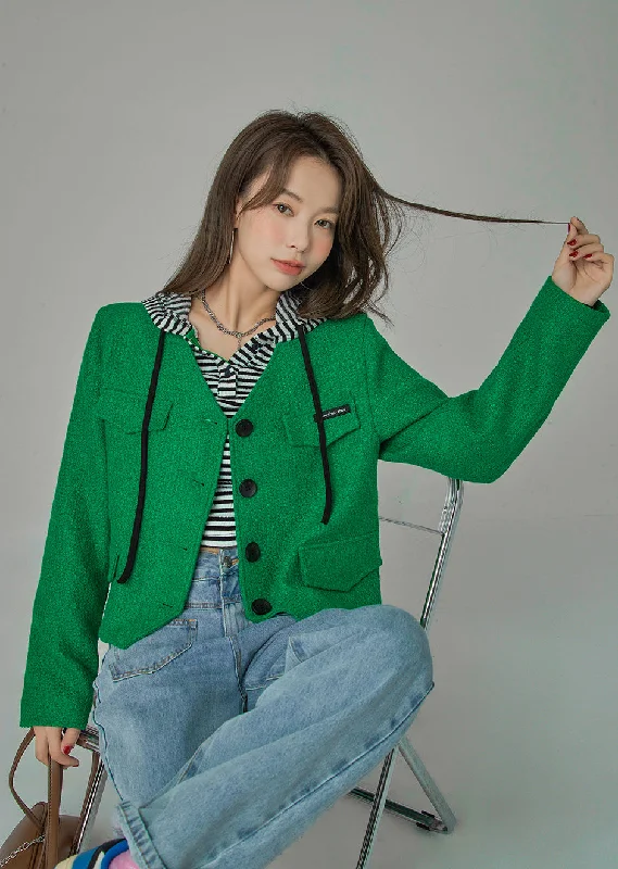 Retro Fashion Bloom With Grace Tweed Jacket