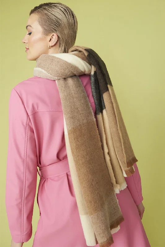 Comfortable And Cold-proof Color Block Cashmere Wrap
