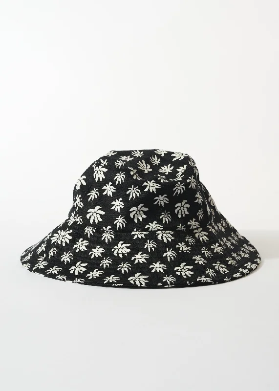 Single-shoulder Neck Design AFENDS Unisex Pascale - Wide Brim Bucket Hat - Black