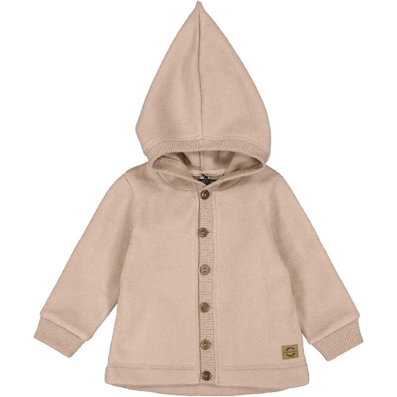 Fashionable Items Mikk-Line Warm Taupe Cotton Fleece Cardigan w. Hood