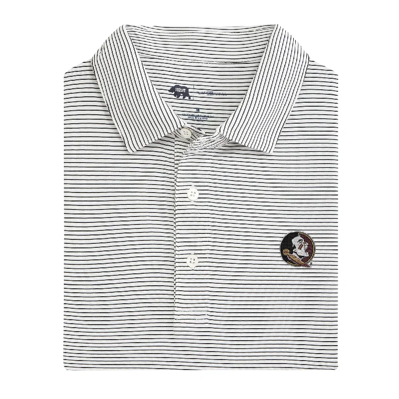 Wearable At Home Or Out Birdie Stripe FSU Seminole Performance Polo