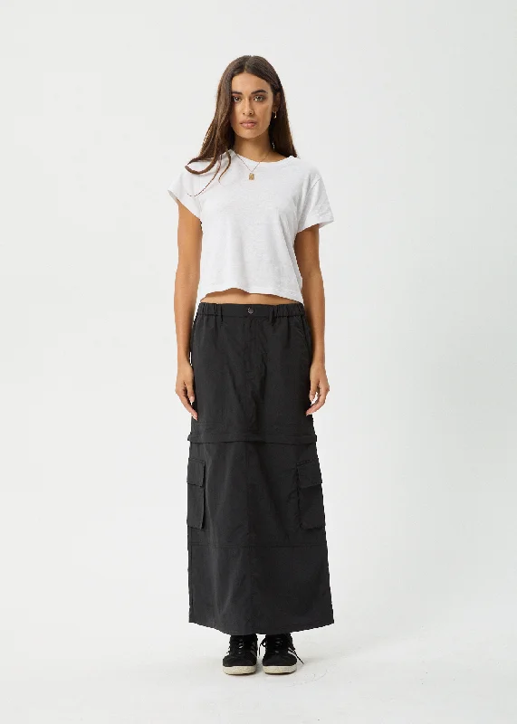 Fashionable Prints AFENDS Womens Instinct - Zip Off Maxi Skirt - Black