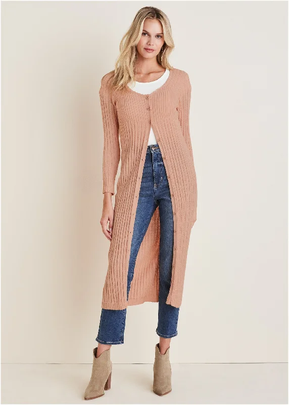 Exquisite Details Pointelle Duster - Evening Sand