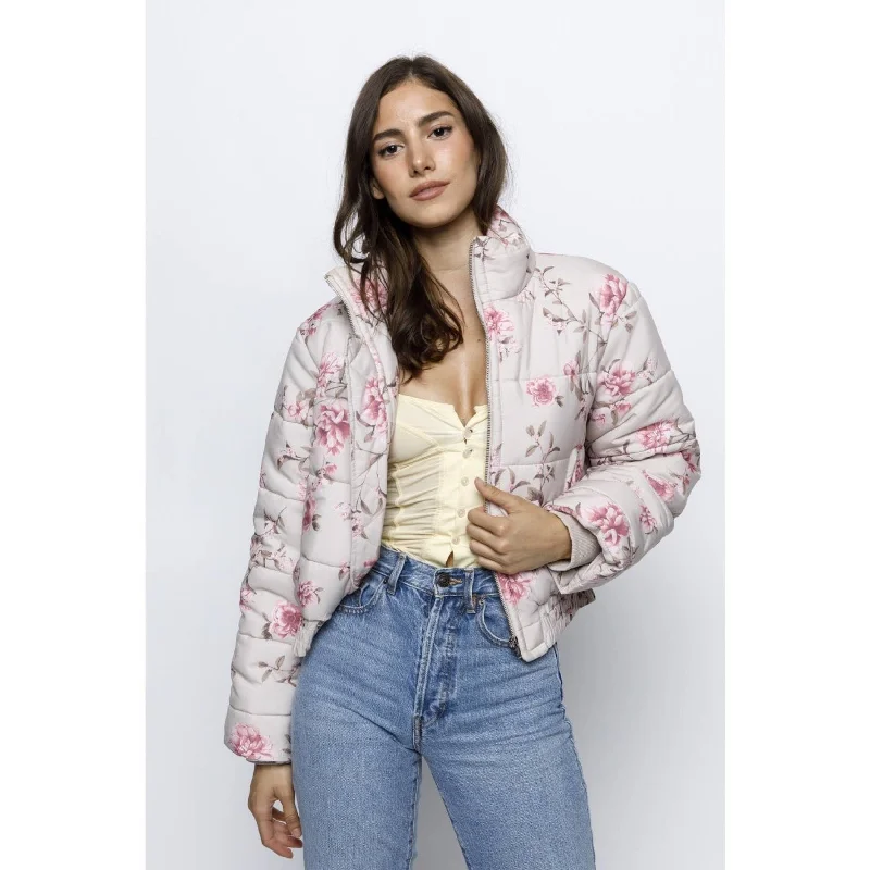 Smart Casuals Romantic Floral Puffer Jacket