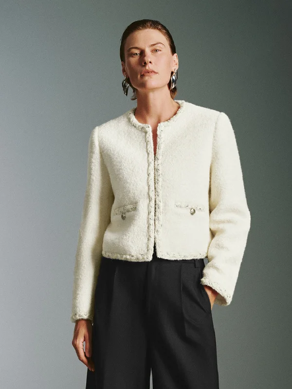 Cozy Dress Cropped Tweed Jackets