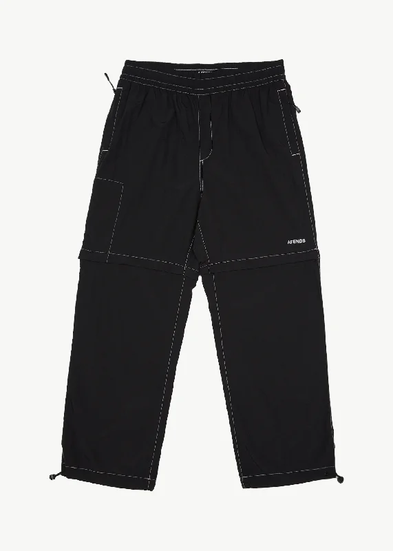 Relaxed Fits AFENDS Mens Valley - Zip Off Spray Pants - BLACK