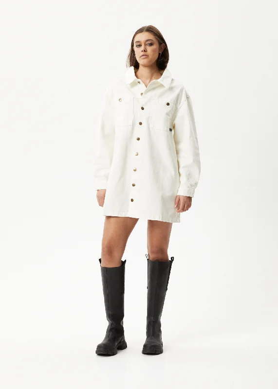 Innovative Design AFENDS Womens Tori - Denim Dress - Off White