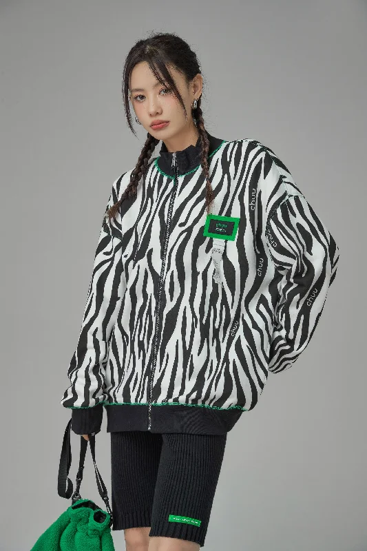 Body Design I Know Who I Am Zebra Bomber Jacket