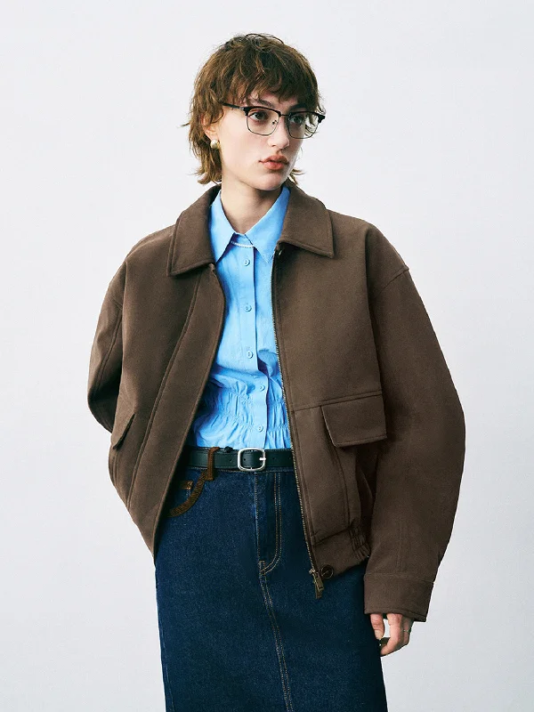 Soft Relaxation Wear Loose Shirt Collar Jackets