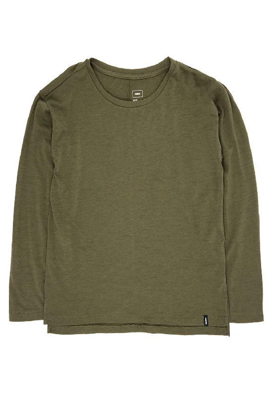 All-Day Comfort Finisterre Women's Seeker Merino Long Sleeve Tee - Olive
