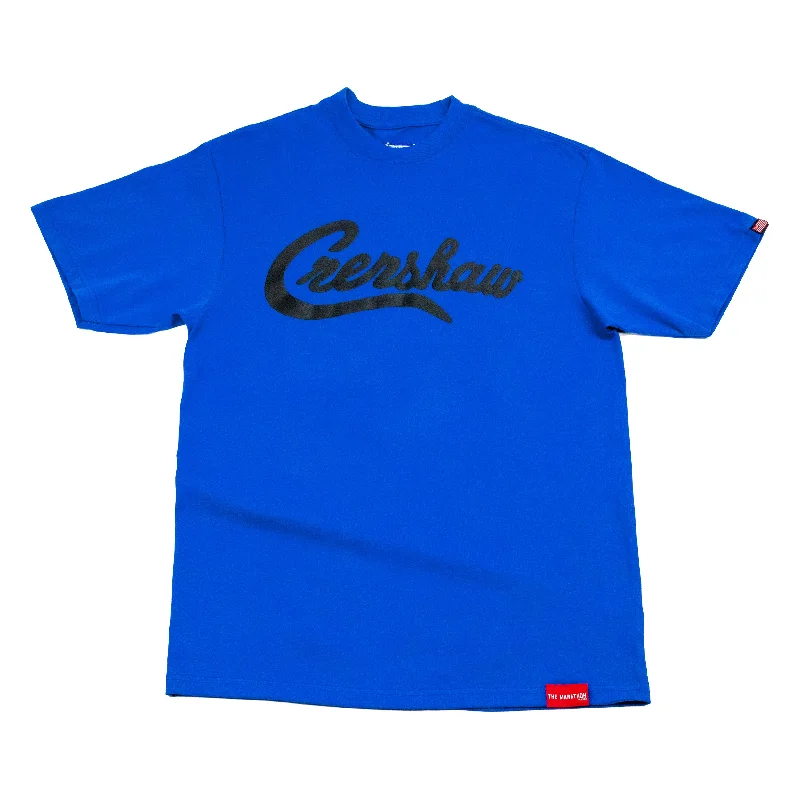 Single-shoulder Neck Design Limited Edition Crenshaw T-Shirt - Royal/Black