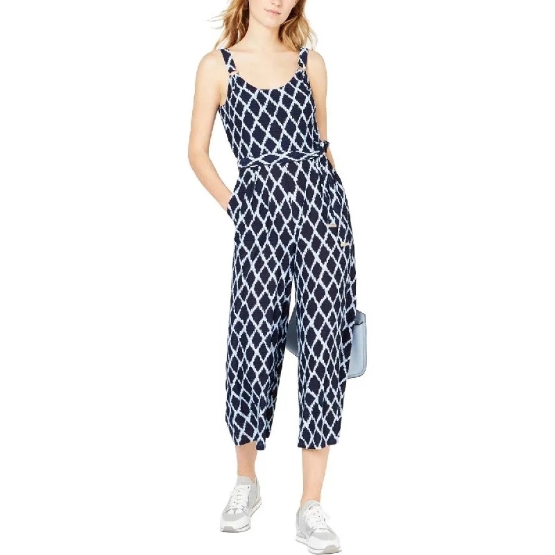 Effortless Elegance Michael Kors Women's Knit Printed Jumpsuit Blue Size Extra Small - X-Small Effortless Elegance Michael Kors Women's Knit Printed Jumpsuit Blue Size Extra Small - X-Small