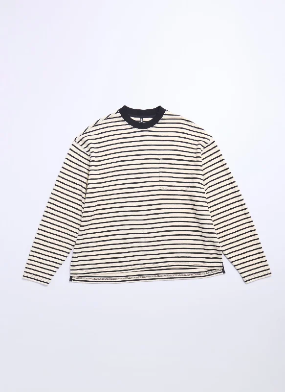 Comfortable And Cold-proof Jacquard Long Sleeves Border Top (T-06)