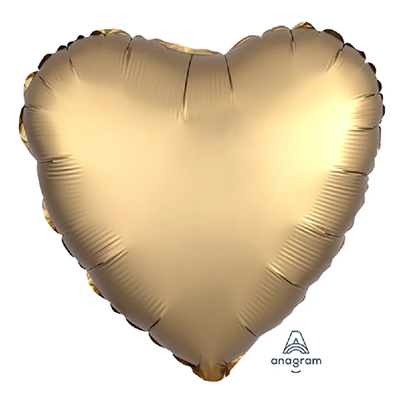 High-end Wear 17 inch HEART - SATIN LUXE GOLD SATEEN