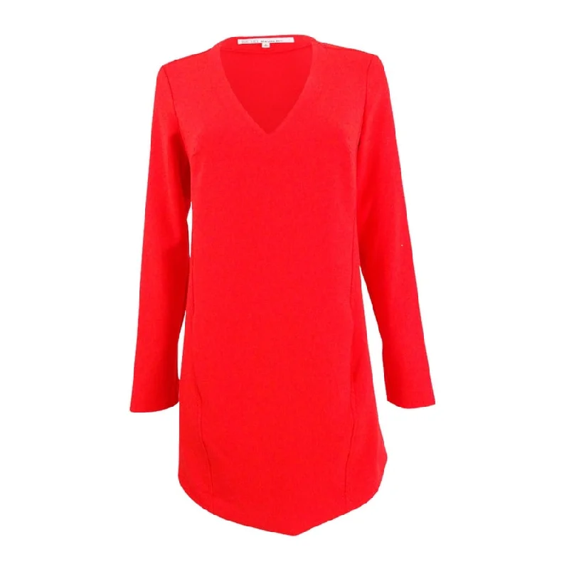 Trendy Comfort Rachel Roy Women's V-Neck Shift Dress (4, Passion)