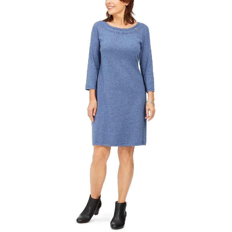 Basic Comfort Karen Scott Women's Petite Sport Cotton Hardware Dress Indigo Size Small/Medium - Blue - S/M Basic Comfort Karen Scott Women's Petite Sport Cotton Hardware Dress Indigo Size Small/Medium - Blue - S/M
