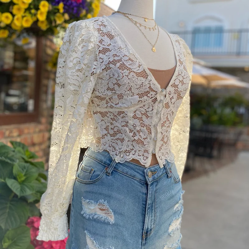Creative Prints Chloe Lace Top White