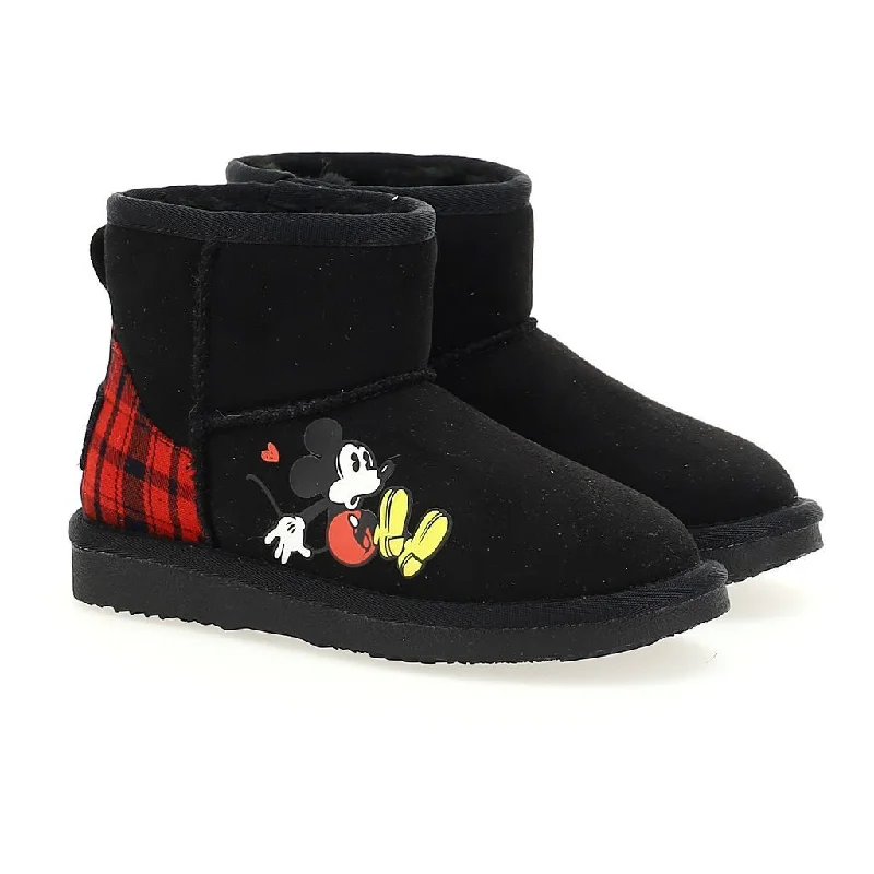New Products Black Mickey Plaid Boots