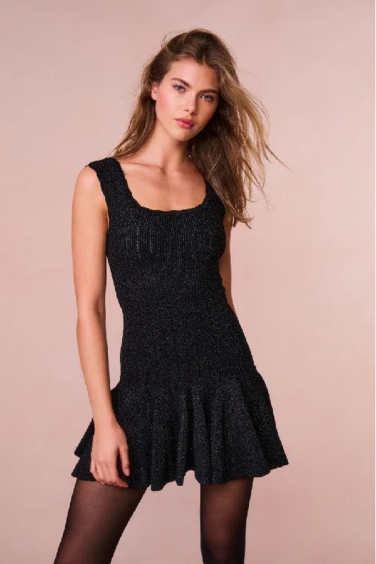 Unique Design Maryanne Metallic Knit Mini Dress