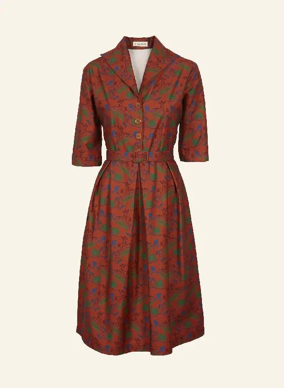 Loose Fit Ida - Rust Hedgerow Dress
